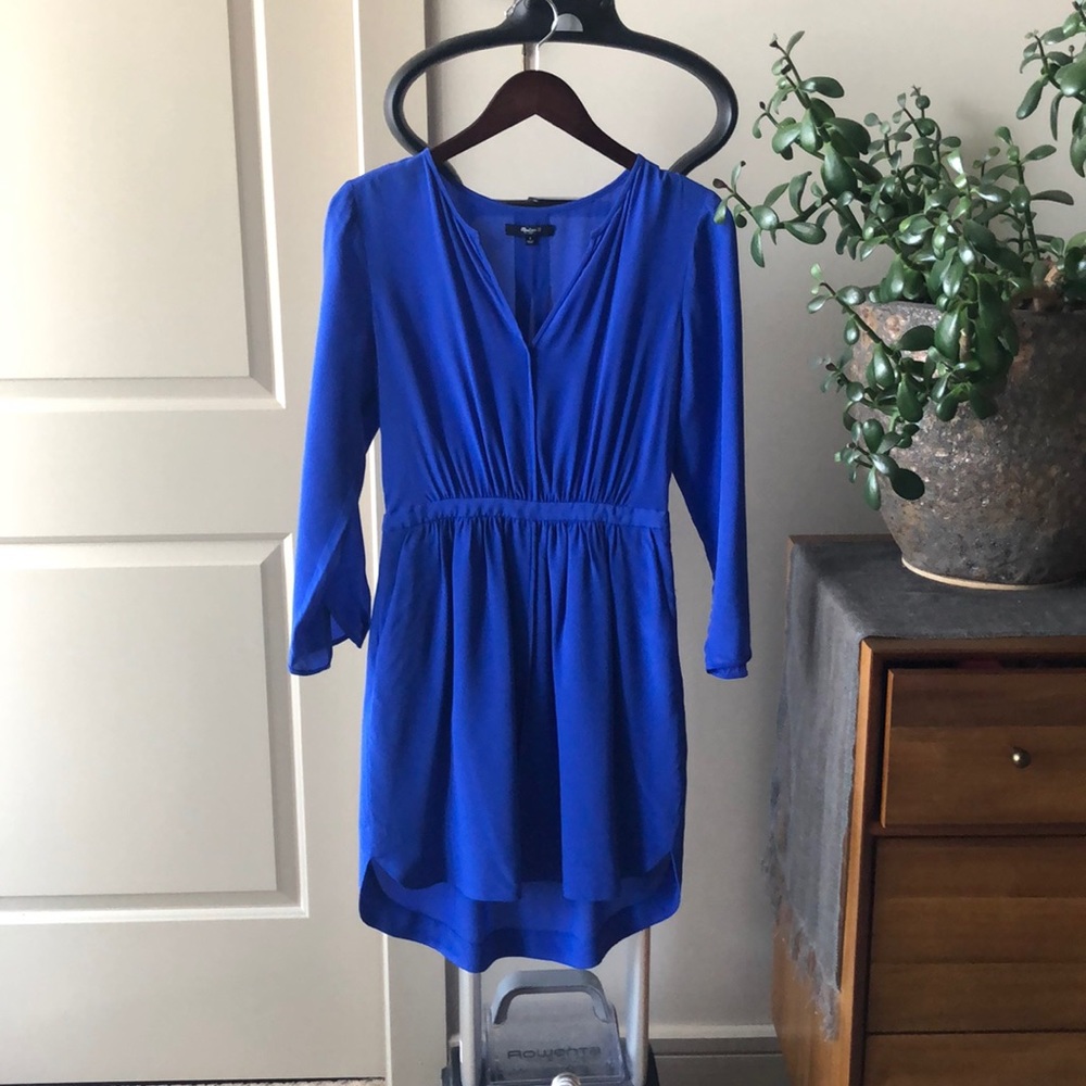 Madewell blue silk dress